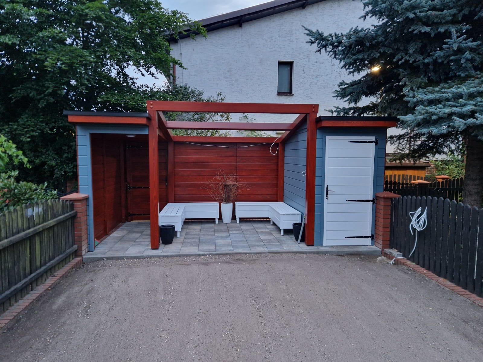 Pergola z zabudową
